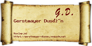 Gerstmayer Dusán névjegykártya